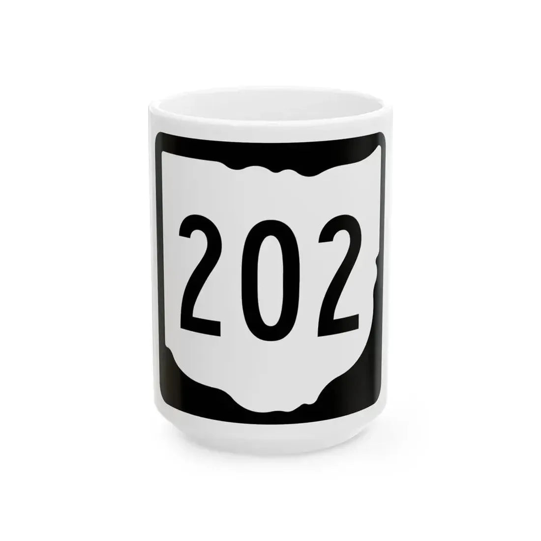 OH-202 1967 (Ohio) (Road Sign) White Coffee Mug 15oz - Go Mug Yourself