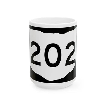 OH-202 (Ohio) (Road Sign) White Coffee Mug 15oz - Go Mug Yourself