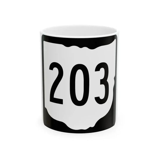 OH-203 1967 (Ohio) (Road Sign) White Coffee Mug 11oz - Go Mug Yourself