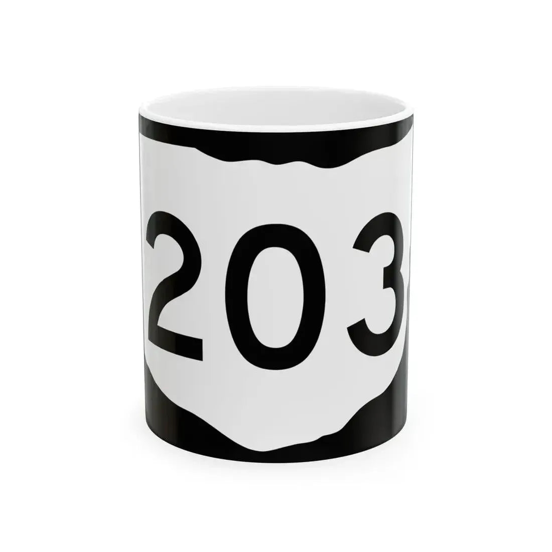 OH-203 (Ohio) (Road Sign) White Coffee Mug 11oz - Go Mug Yourself