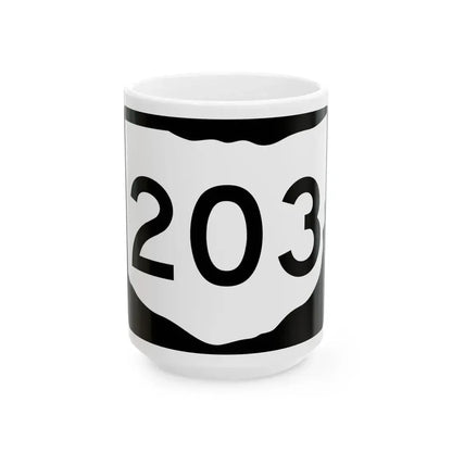 OH-203 (Ohio) (Road Sign) White Coffee Mug 15oz - Go Mug Yourself