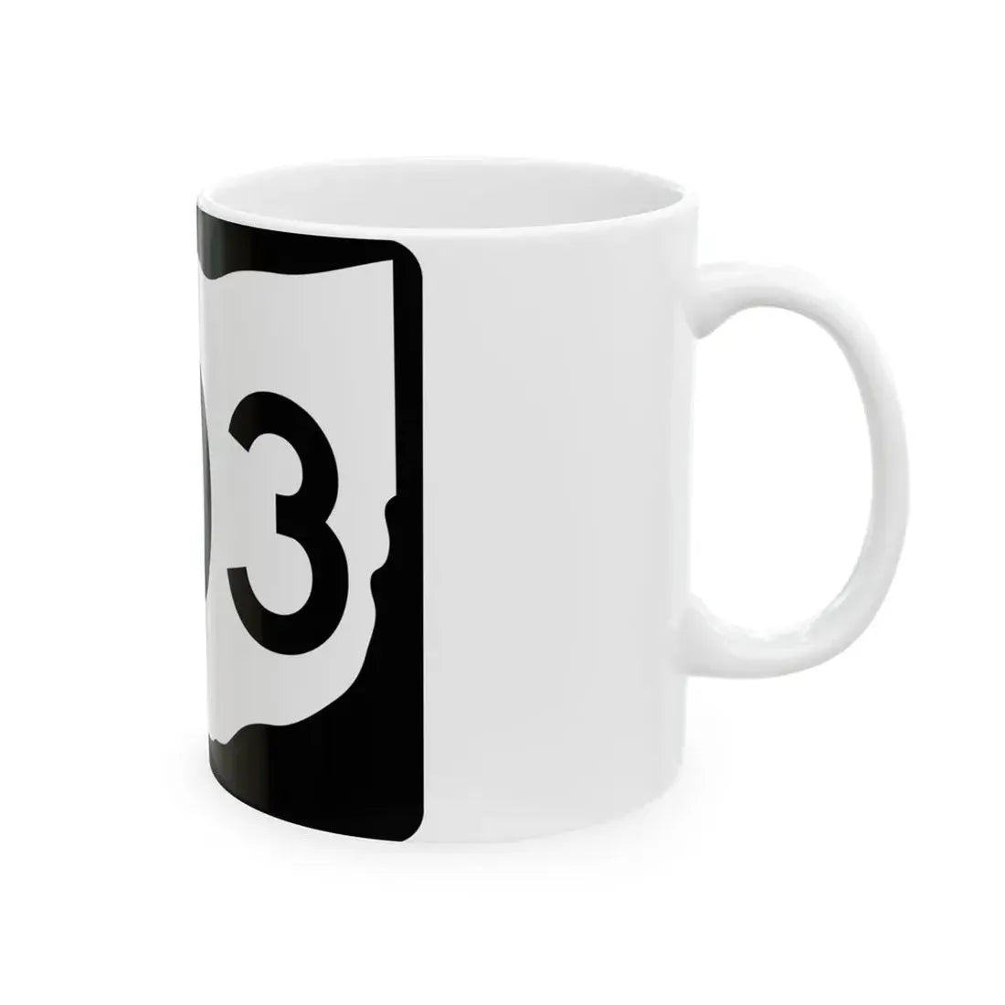 OH-203 (Ohio) (Road Sign) White Coffee Mug - Go Mug Yourself