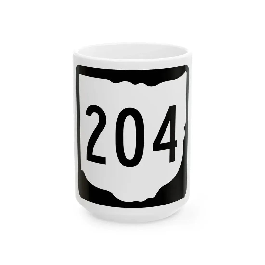 OH-204 1967 (Ohio) (Road Sign) White Coffee Mug 15oz - Go Mug Yourself