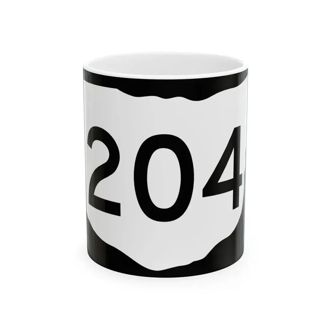 OH-204 (Ohio) (Road Sign) White Coffee Mug 11oz - Go Mug Yourself