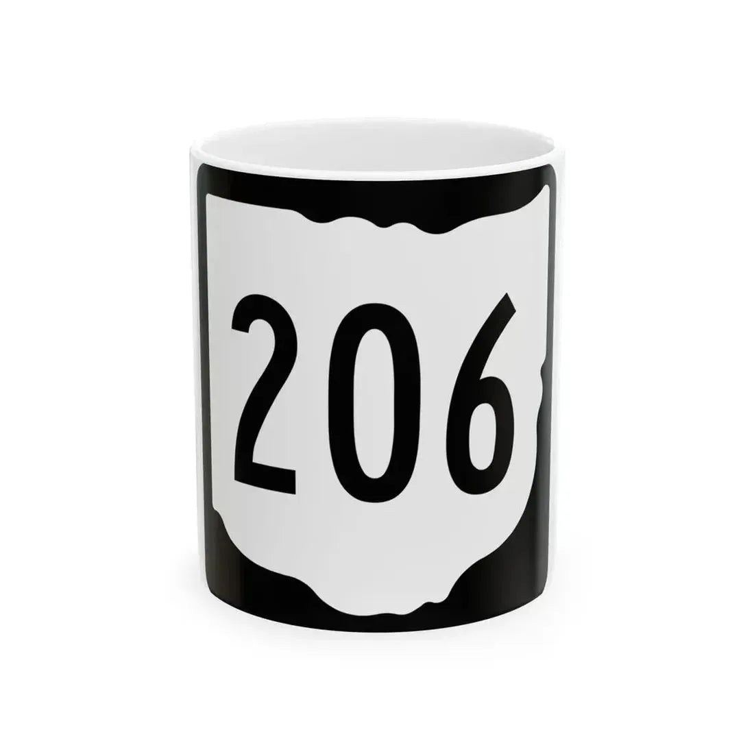 OH-206 1967 (Ohio) (Road Sign) White Coffee Mug 11oz - Go Mug Yourself