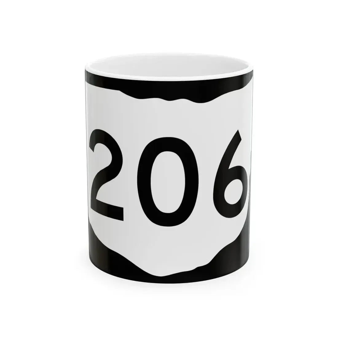 OH-206 (Ohio) (Road Sign) White Coffee Mug 11oz - Go Mug Yourself