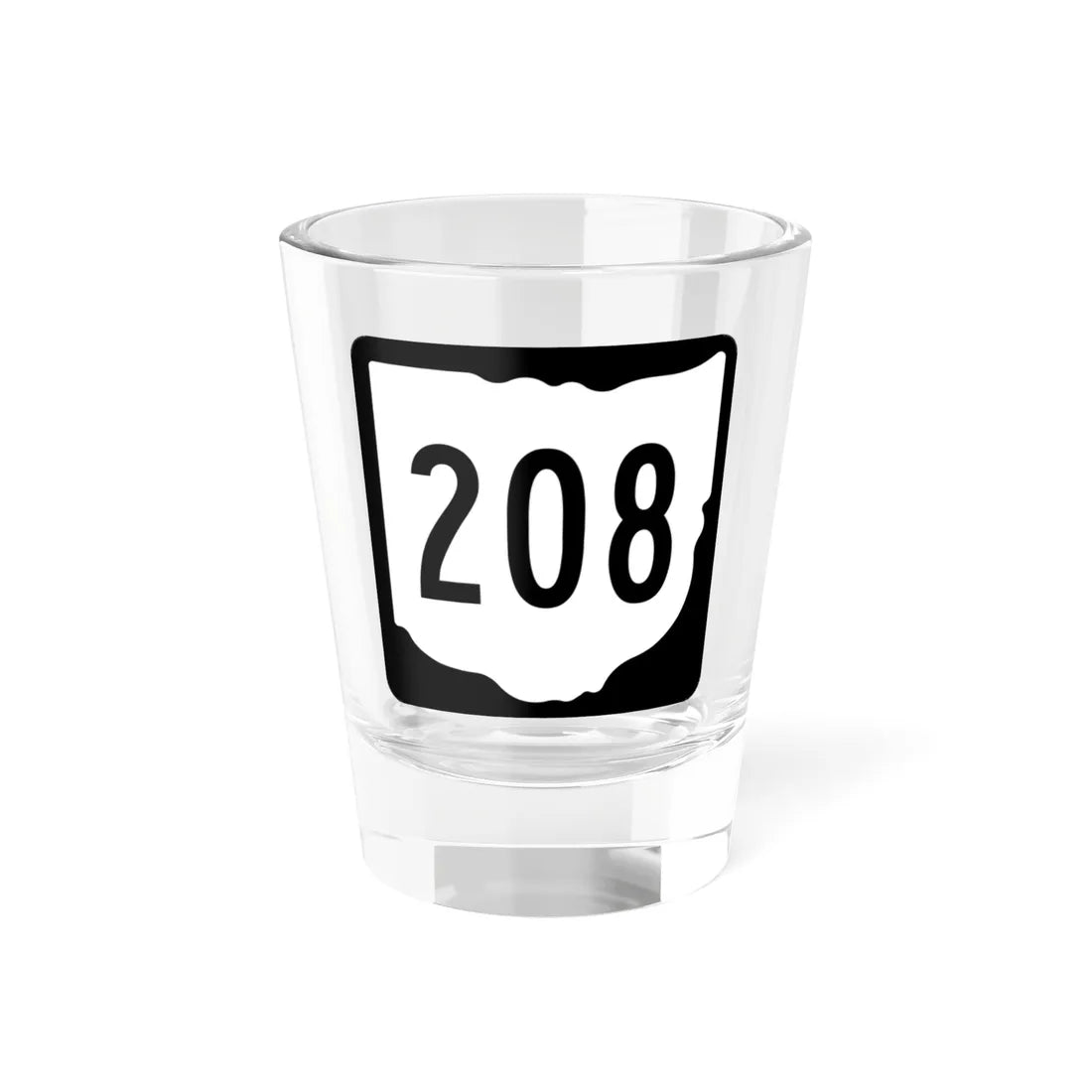 OH-208 1967 (Ohio) (Road Sign) Shot Glass 1.5oz 1.5oz - Go Mug Yourself