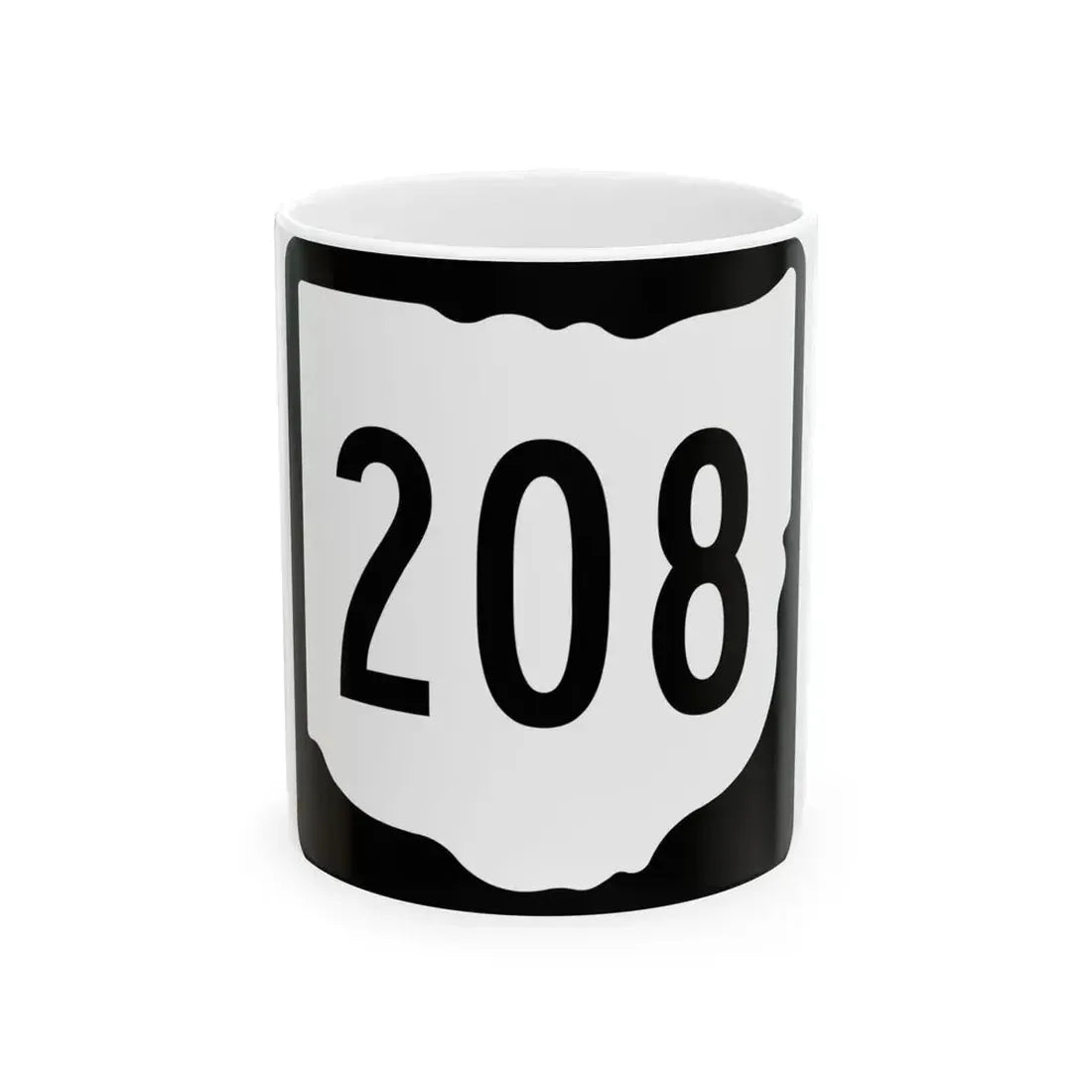 OH-208 1967 (Ohio) (Road Sign) White Coffee Mug 11oz - Go Mug Yourself