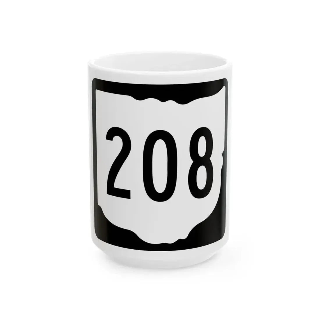 OH-208 1967 (Ohio) (Road Sign) White Coffee Mug 15oz - Go Mug Yourself