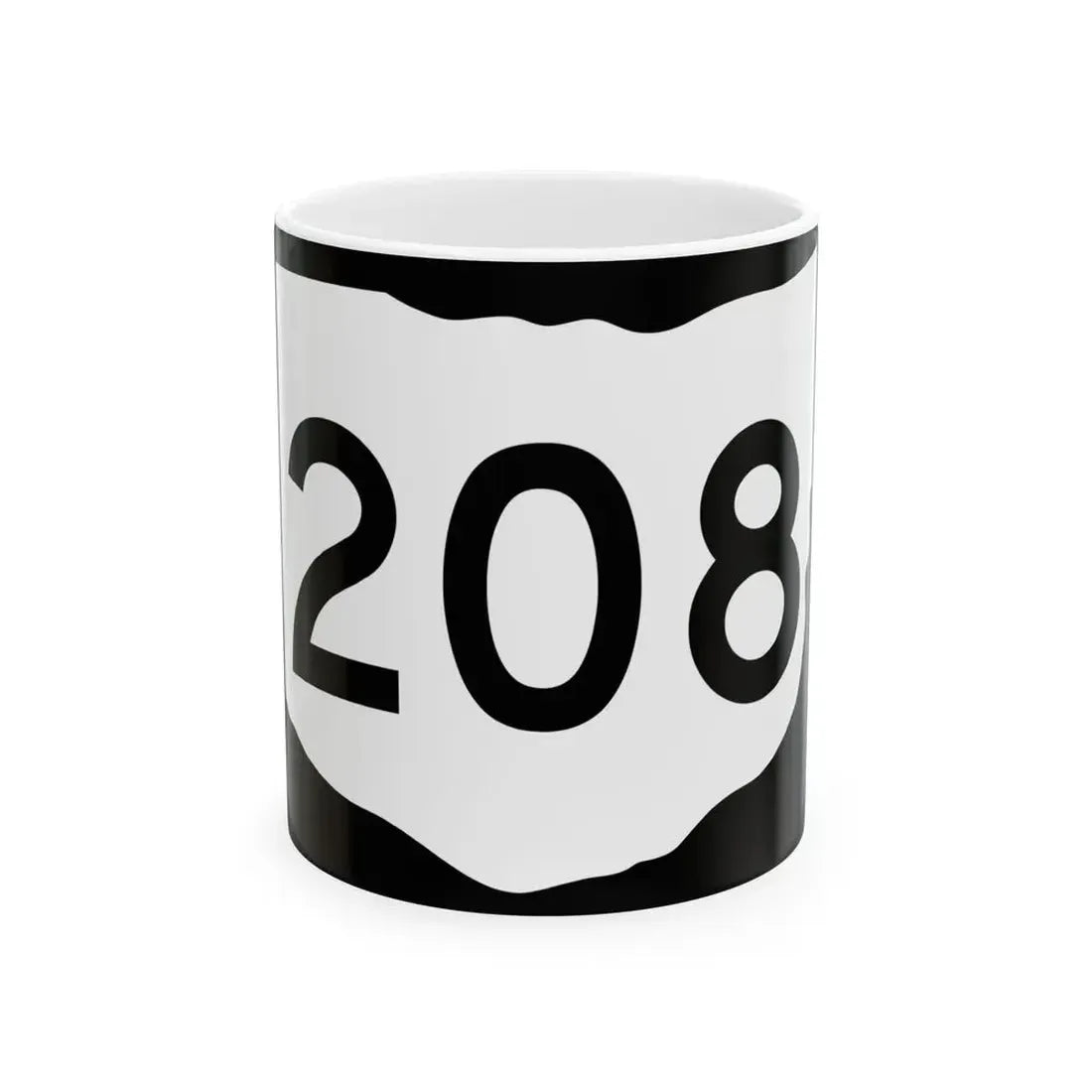 OH-208 (Ohio) (Road Sign) White Coffee Mug 11oz - Go Mug Yourself