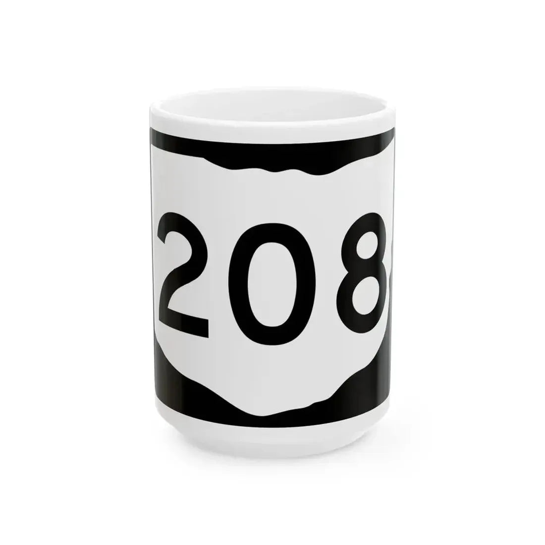 OH-208 (Ohio) (Road Sign) White Coffee Mug 15oz - Go Mug Yourself