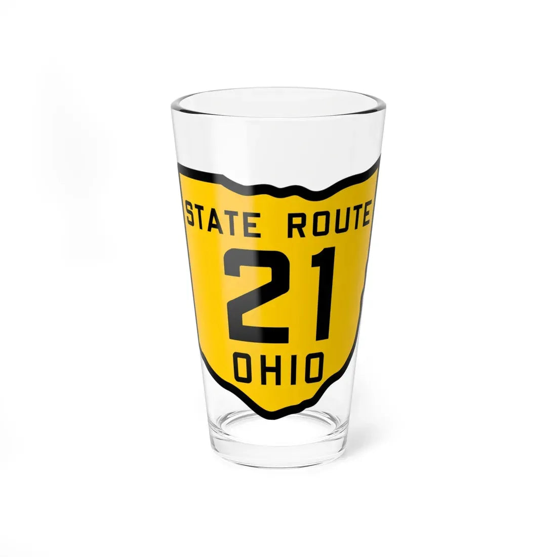 OH-21 1920 (Ohio) (Road Sign) Pint Glass 16oz 16oz - Go Mug Yourself