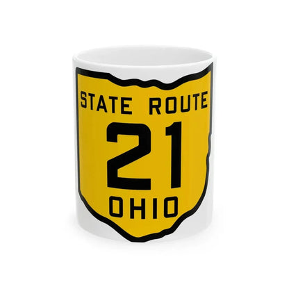 OH-21 1920 (Ohio) (Road Sign) White Coffee Mug 11oz - Go Mug Yourself