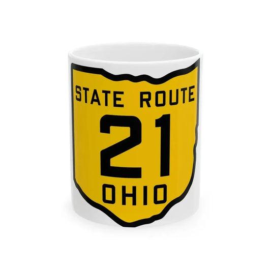 OH-21 1920 (Ohio) (Road Sign) White Coffee Mug 11oz - Go Mug Yourself