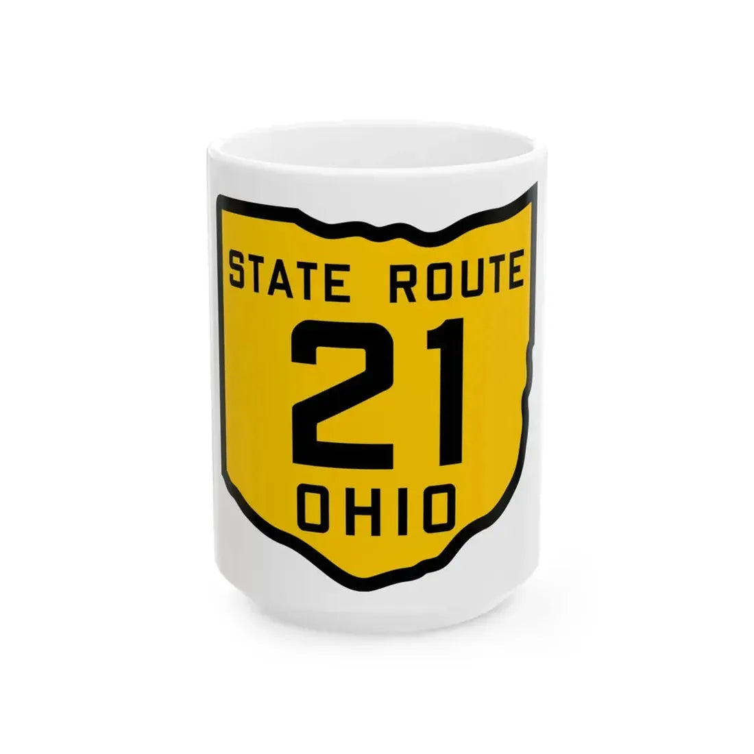 OH-21 1920 (Ohio) (Road Sign) White Coffee Mug 15oz - Go Mug Yourself