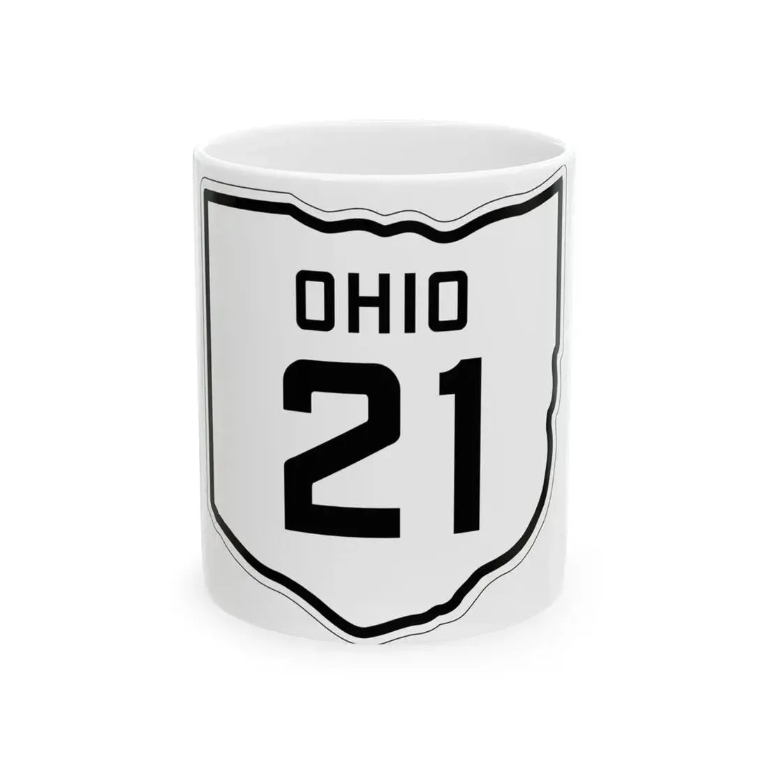 OH-21 1927 (Ohio) (Road Sign) White Coffee Mug 11oz - Go Mug Yourself