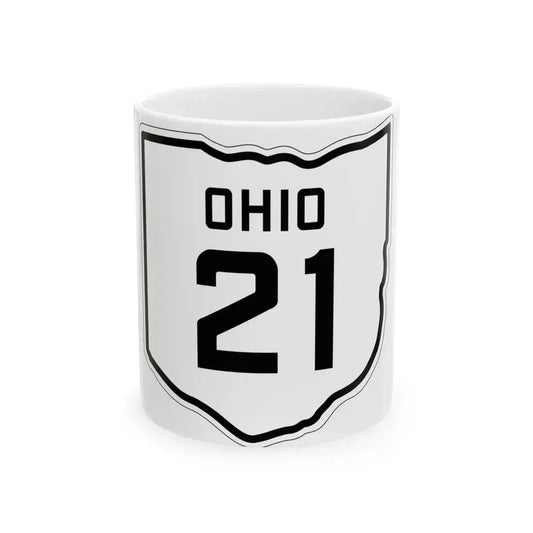 OH-21 1927 (Ohio) (Road Sign) White Coffee Mug 11oz - Go Mug Yourself
