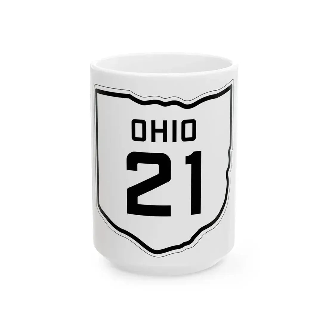 OH-21 1927 (Ohio) (Road Sign) White Coffee Mug 15oz - Go Mug Yourself