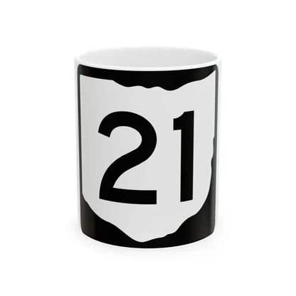 OH-21 (Ohio) (Road Sign) White Coffee Mug 11oz - Go Mug Yourself