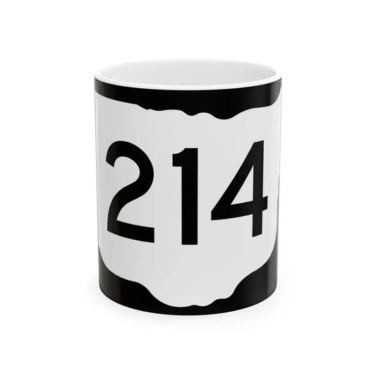 OH-214 (Ohio) (Road Sign) White Coffee Mug 11oz - Go Mug Yourself