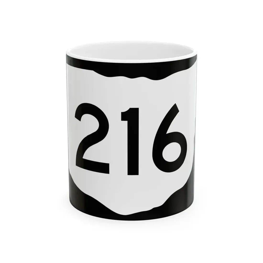 OH-216 (Ohio) (Road Sign) White Coffee Mug 11oz - Go Mug Yourself