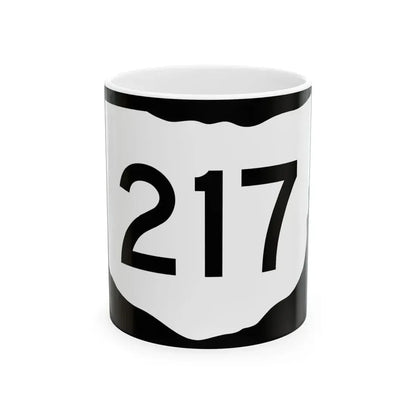 OH-217 (Ohio) (Road Sign) White Coffee Mug 11oz - Go Mug Yourself