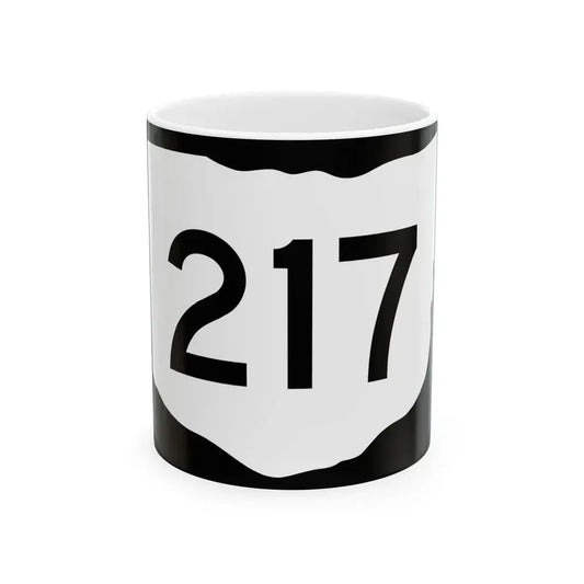 OH-217 (Ohio) (Road Sign) White Coffee Mug 11oz - Go Mug Yourself