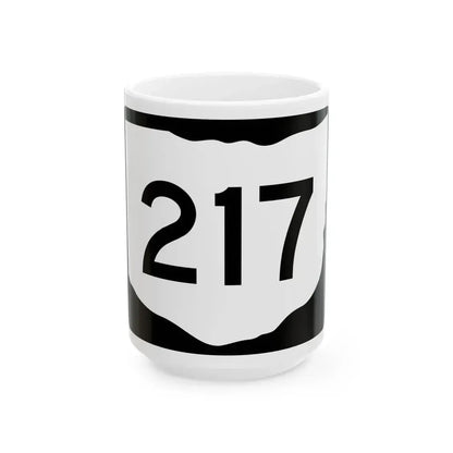 OH-217 (Ohio) (Road Sign) White Coffee Mug 15oz - Go Mug Yourself