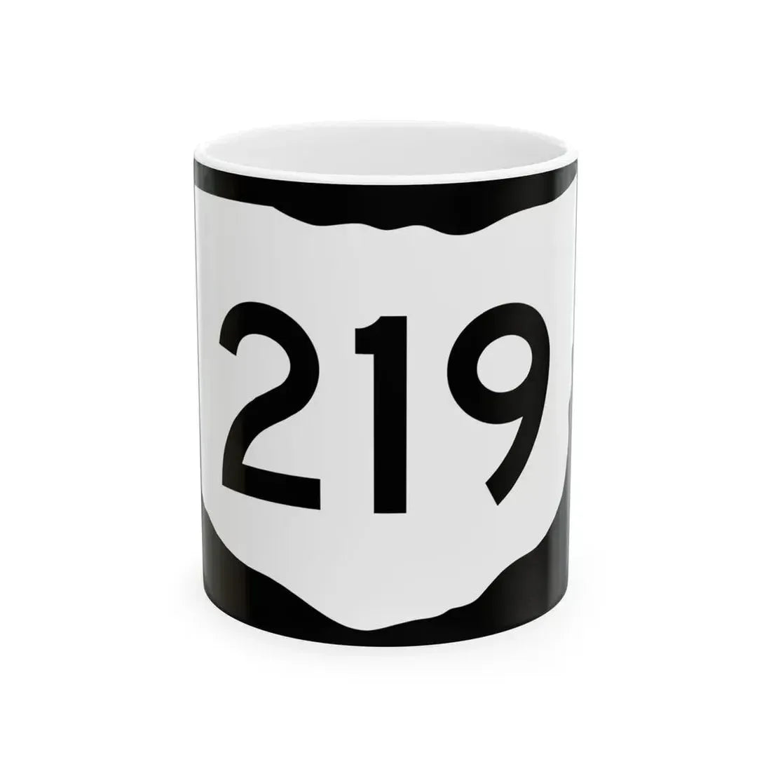 OH-219 (Ohio) (Road Sign) White Coffee Mug 11oz - Go Mug Yourself