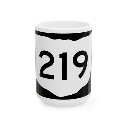 OH-219 (Ohio) (Road Sign) White Coffee Mug 15oz - Go Mug Yourself