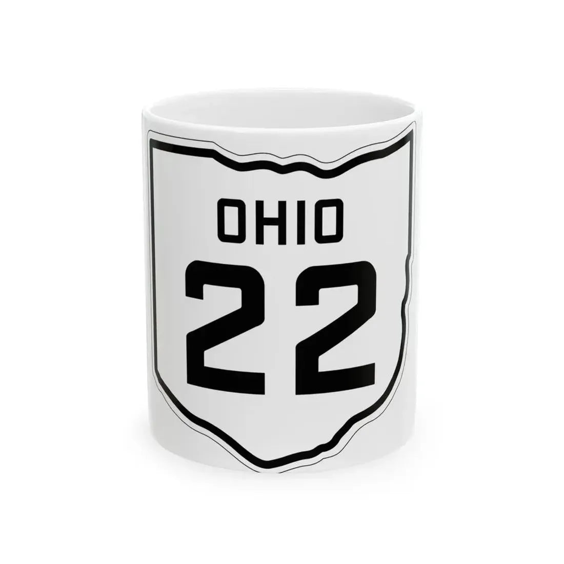 OH-22 1927 (Ohio) (Road Sign) White Coffee Mug 11oz - Go Mug Yourself