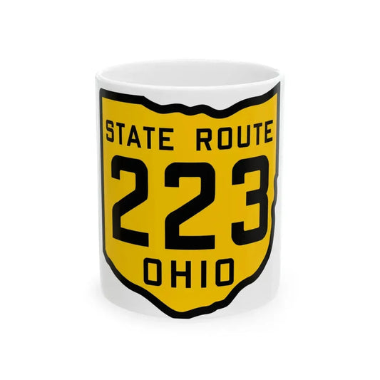 OH-223 1920 (Ohio) (Road Sign) White Coffee Mug 11oz - Go Mug Yourself
