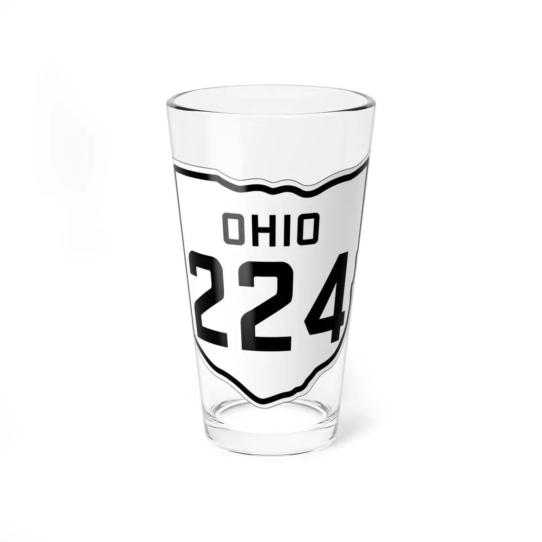OH-224 1927 (Ohio) (Road Sign) Pint Glass 16oz 16oz - Go Mug Yourself