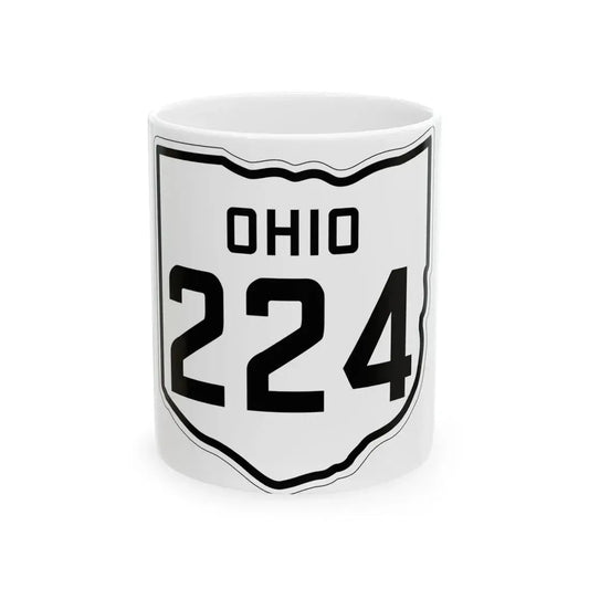 OH-224 1927 (Ohio) (Road Sign) White Coffee Mug 11oz - Go Mug Yourself