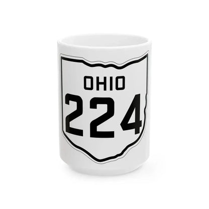 OH-224 1927 (Ohio) (Road Sign) White Coffee Mug 15oz - Go Mug Yourself