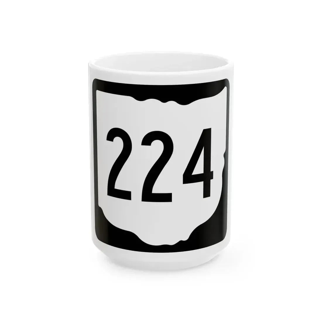 OH-224 1967 (Ohio) (Road Sign) White Coffee Mug 15oz - Go Mug Yourself