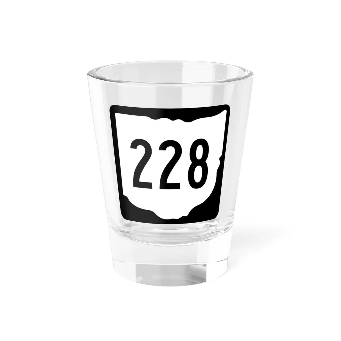 OH-228 1967 (Ohio) (Road Sign) Shot Glass 1.5oz 1.5oz - Go Mug Yourself