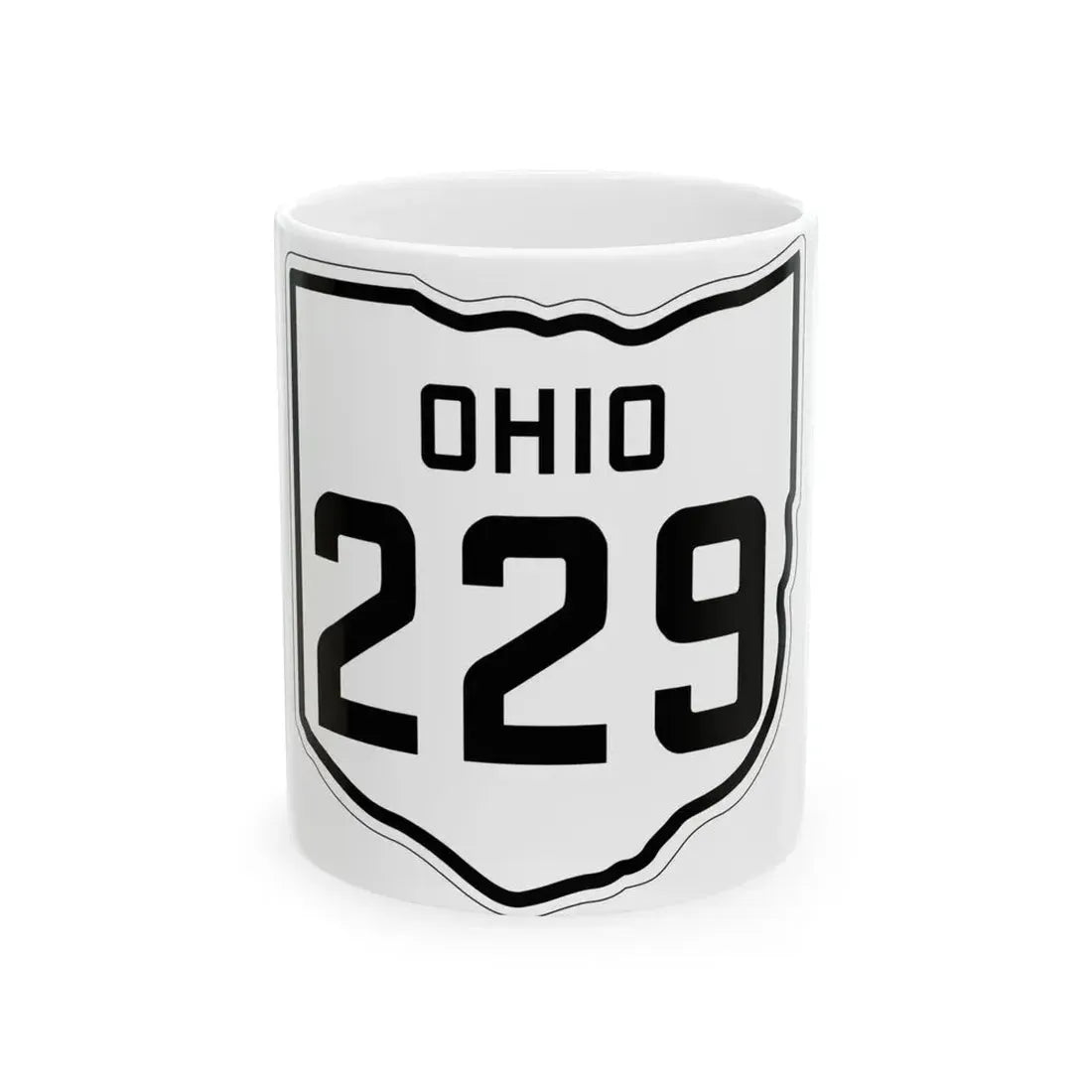 OH-229 1927 (Ohio) (Road Sign) White Coffee Mug 11oz - Go Mug Yourself