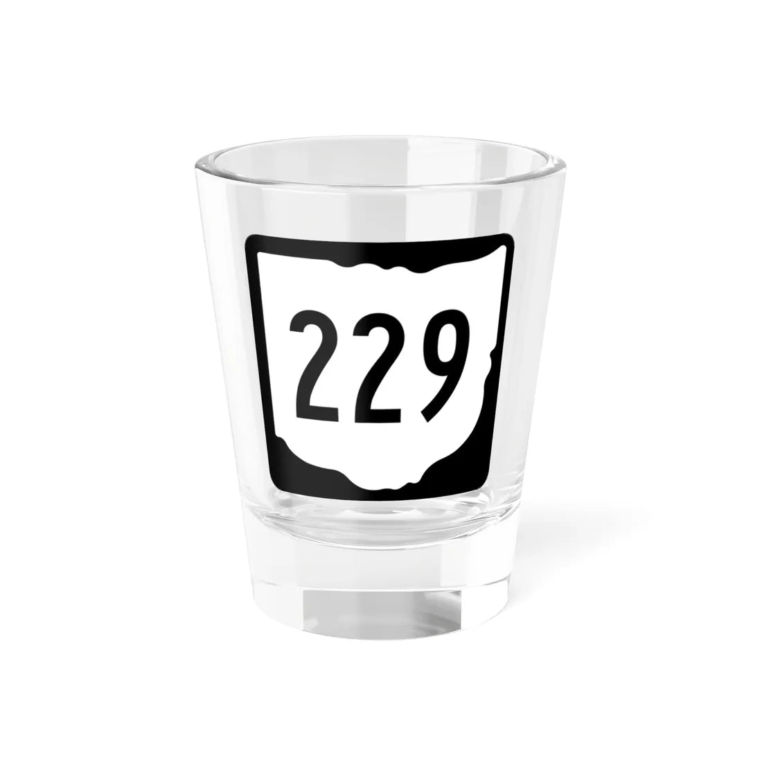 OH-229 1967 (Ohio) (Road Sign) Shot Glass 1.5oz 1.5oz - Go Mug Yourself