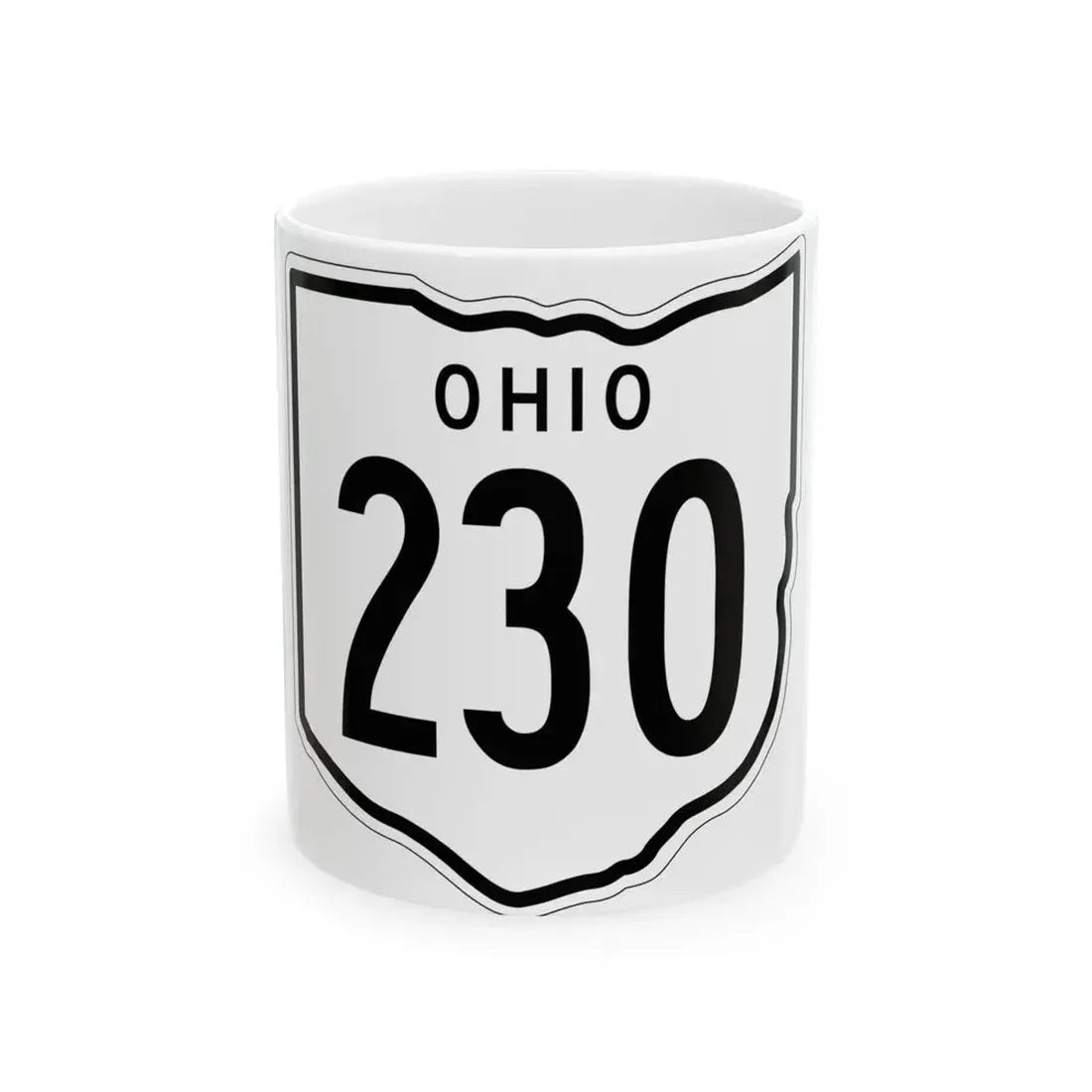 OH-230 1948 (Ohio) (Road Sign) White Coffee Mug 11oz - Go Mug Yourself