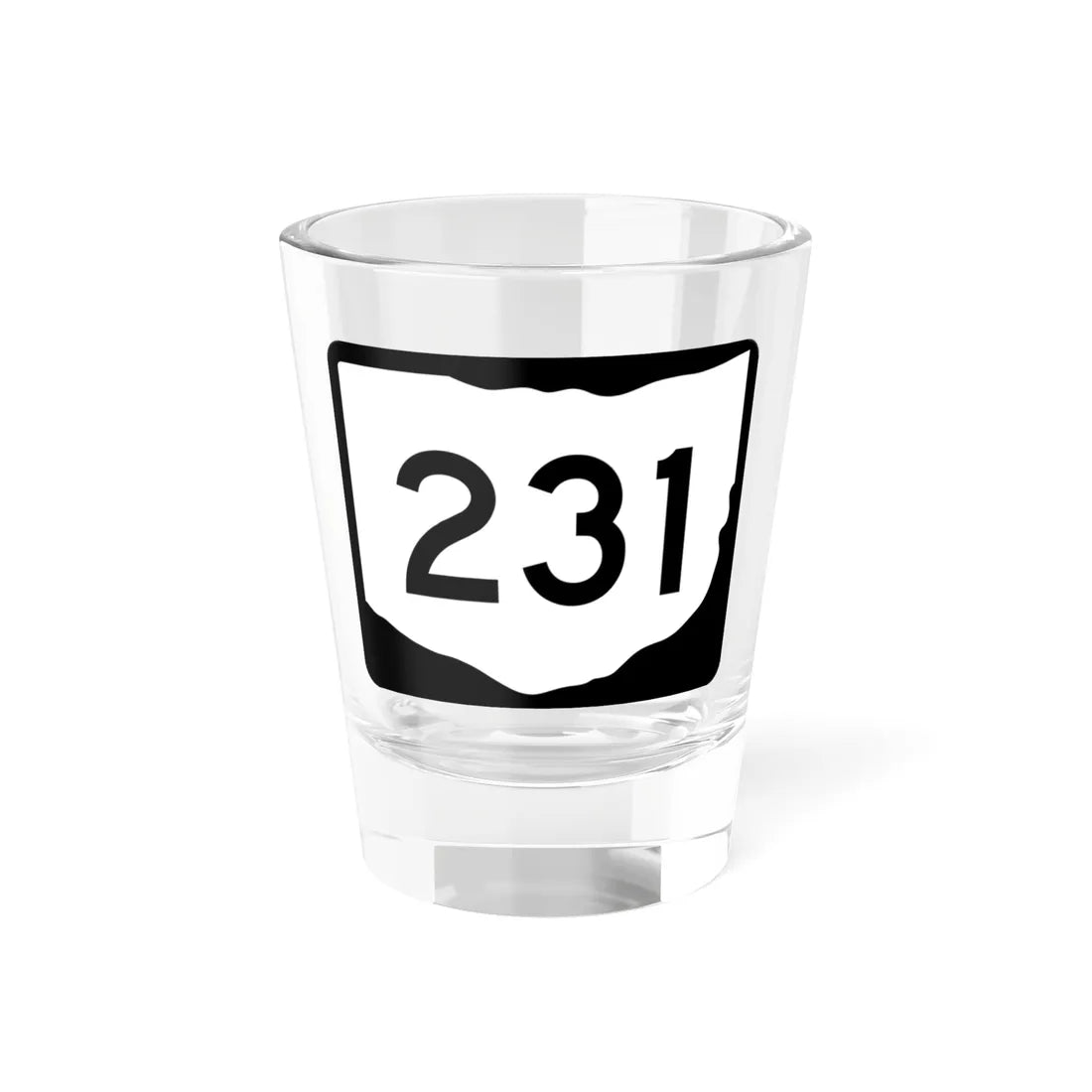 OH-231 (Ohio) (Road Sign) Shot Glass 1.5oz 1.5oz - Go Mug Yourself