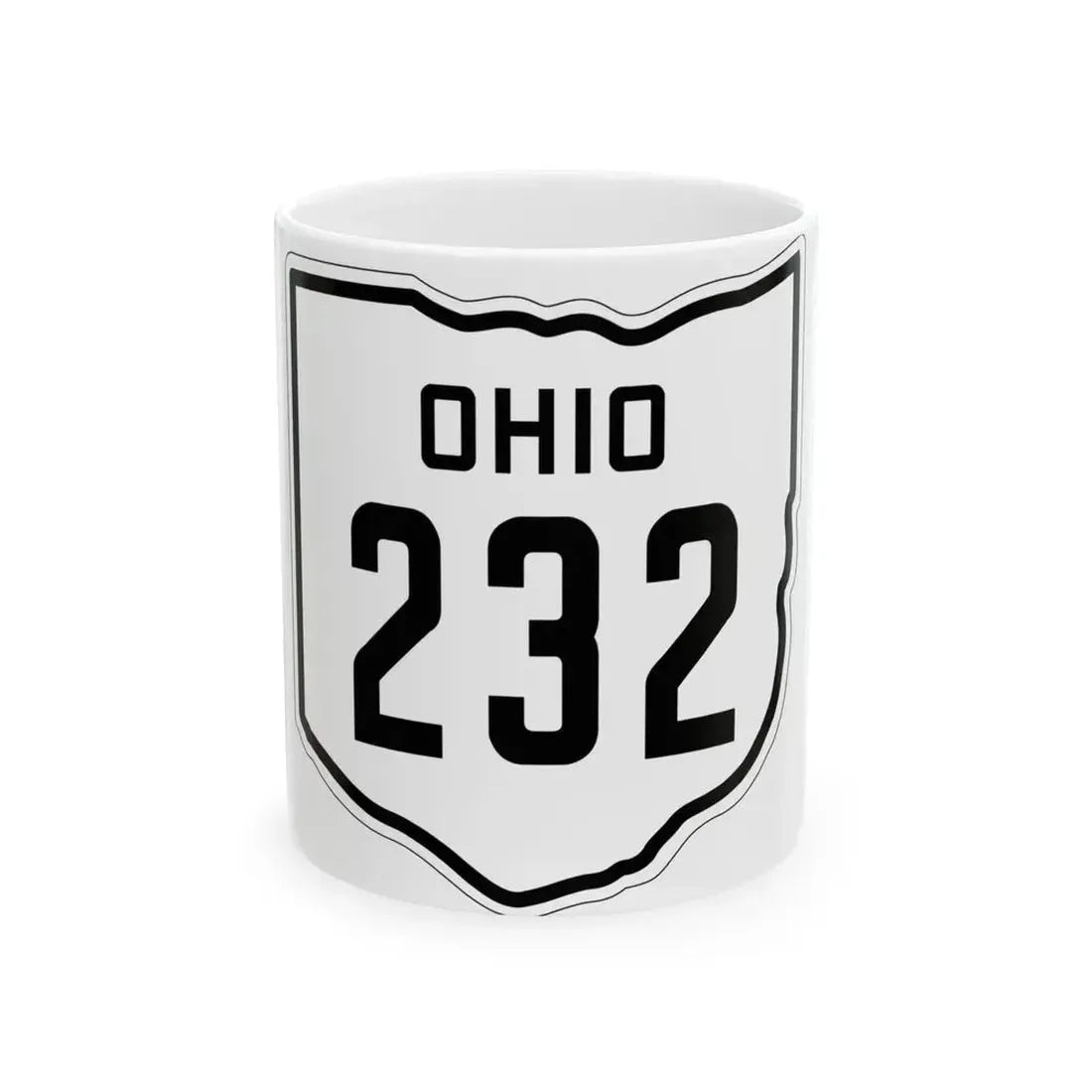 OH-232 1927 (Ohio) (Road Sign) White Coffee Mug 11oz - Go Mug Yourself