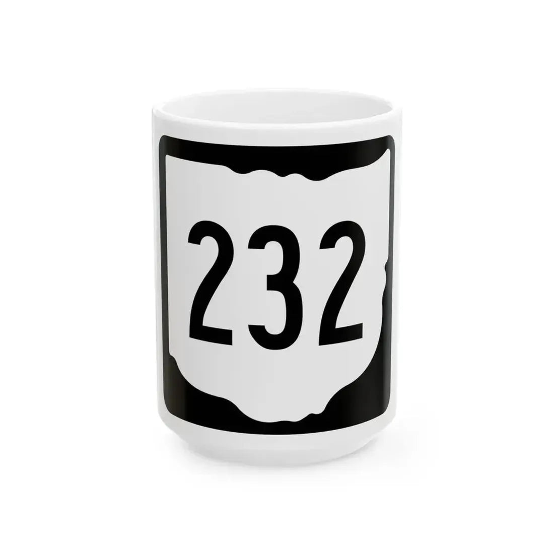 OH-232 1967 (Ohio) (Road Sign) White Coffee Mug 15oz - Go Mug Yourself