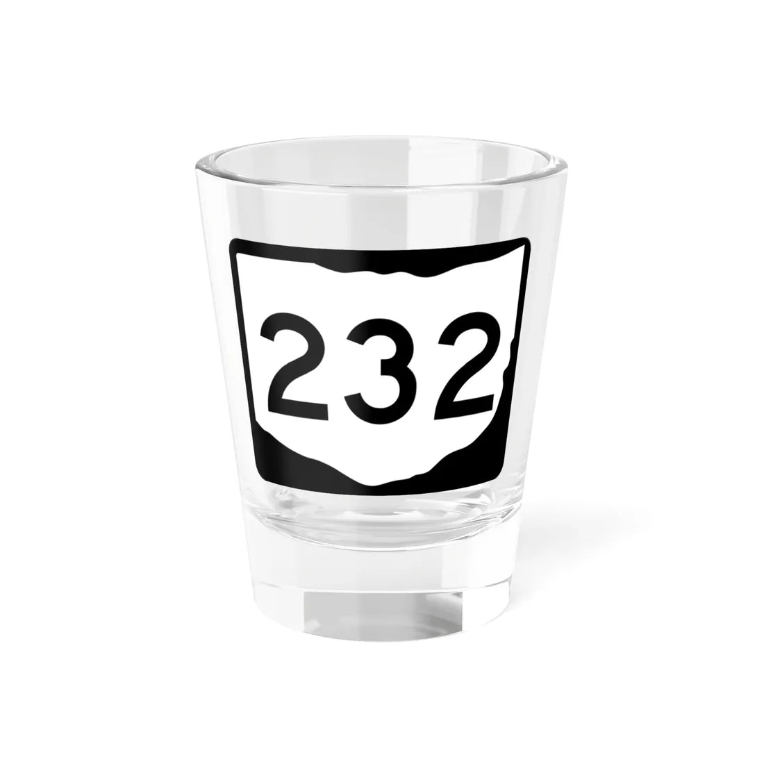 OH-232 (Ohio) (Road Sign) Shot Glass 1.5oz 1.5oz - Go Mug Yourself