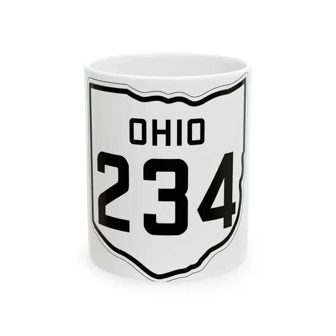 OH-234 1927 (Ohio) (Road Sign) White Coffee Mug 11oz - Go Mug Yourself