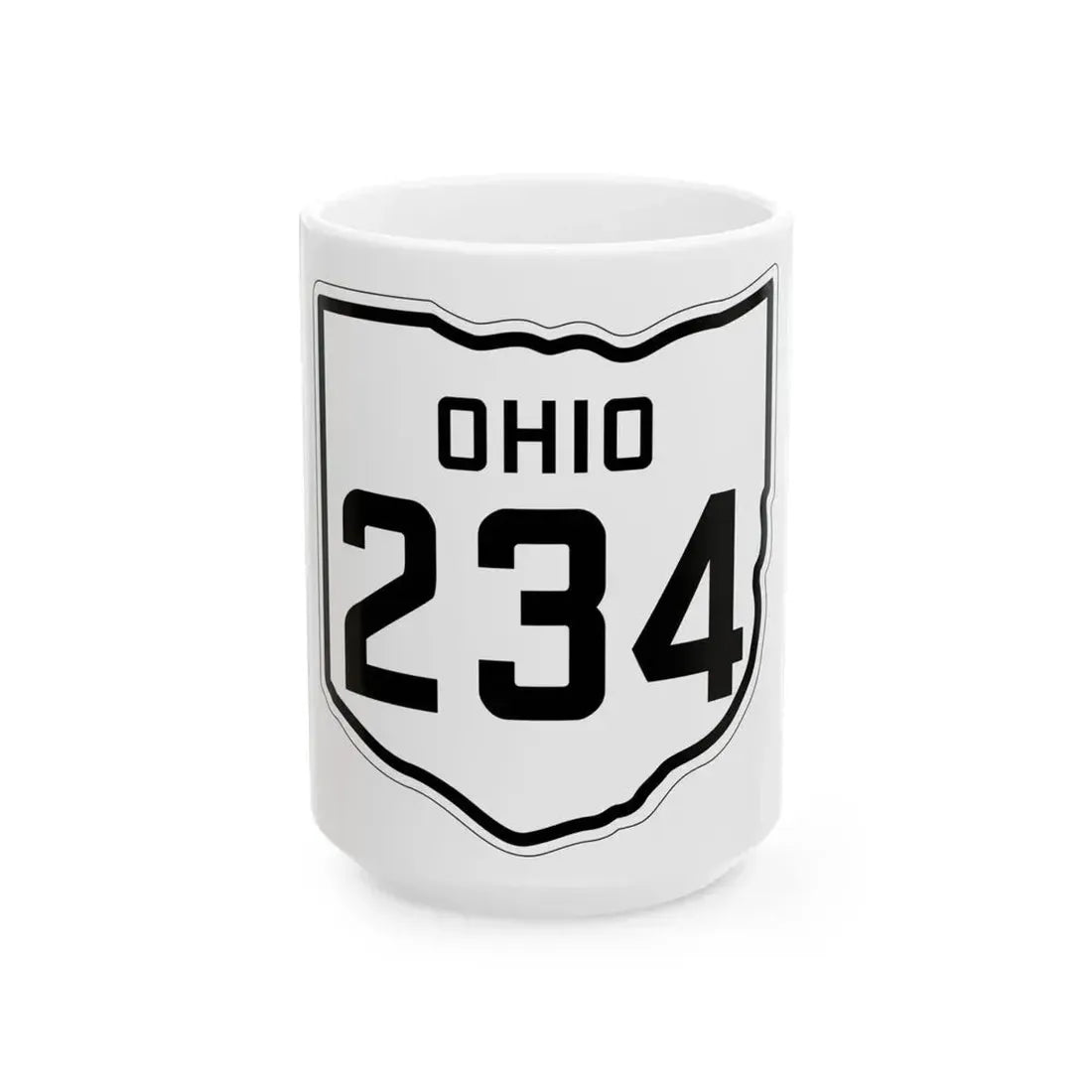 OH-234 1927 (Ohio) (Road Sign) White Coffee Mug 15oz - Go Mug Yourself