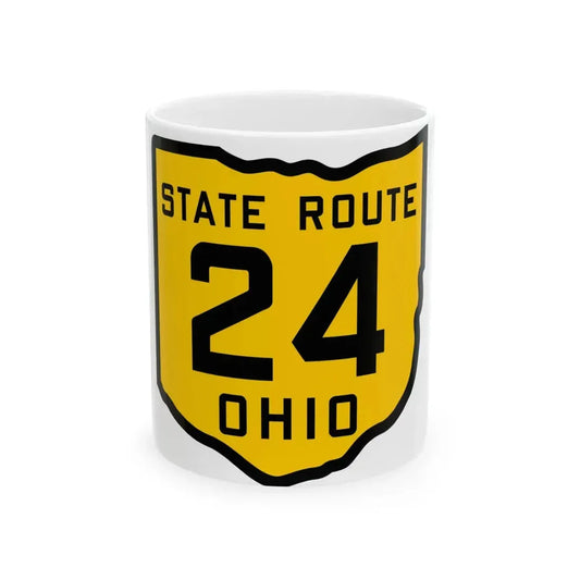 OH-24 1920 (Ohio) (Road Sign) White Coffee Mug 11oz - Go Mug Yourself