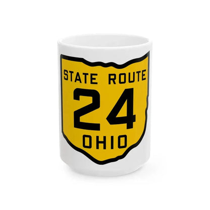 OH-24 1920 (Ohio) (Road Sign) White Coffee Mug 15oz - Go Mug Yourself