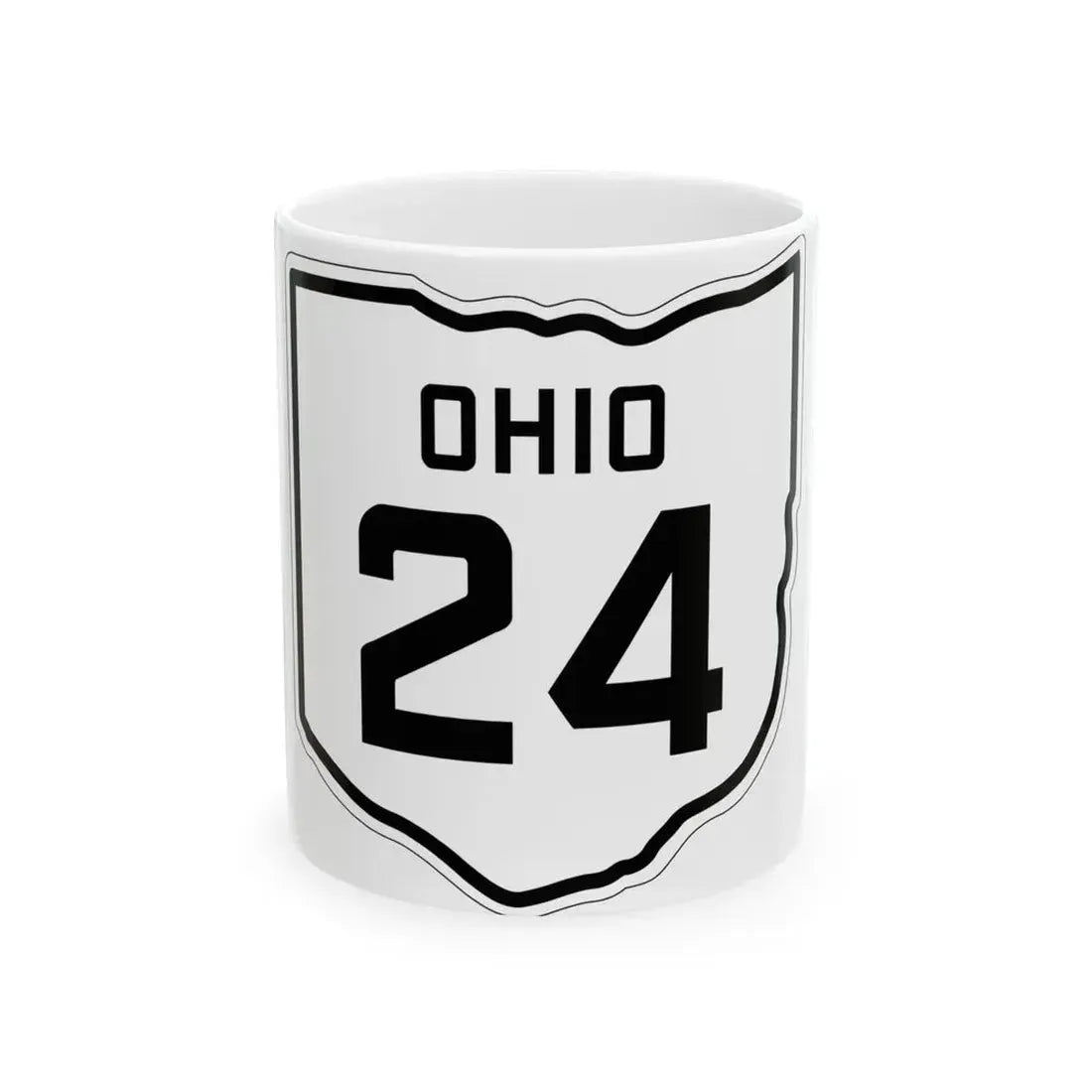 OH-24 1927 (Ohio) (Road Sign) White Coffee Mug 11oz - Go Mug Yourself