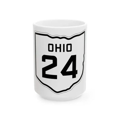 OH-24 1927 (Ohio) (Road Sign) White Coffee Mug 15oz - Go Mug Yourself